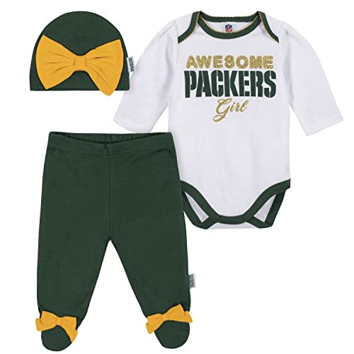 Gerber NFL Baby Girls Nfl Team Footed Pant and Bodysuit Gift Set