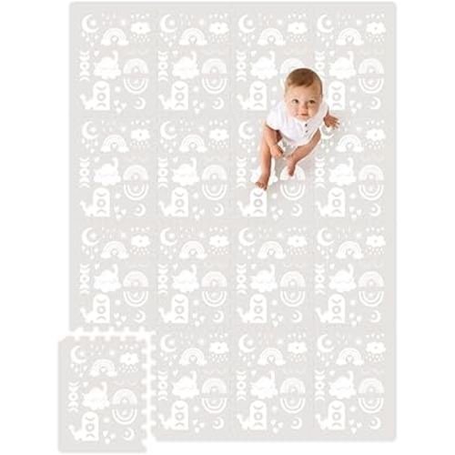 Premium Soft Foam Play Mat for Baby, 5.6 x 4 ft, Easy to Clean - The Perfect Modern Foam Playmat Fits Nicely with Your Kids Playroom Or Home Decor 0.5" Thickness (RainBoho)