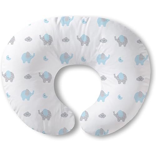 Little Grape Land Nursing Pillow, Breathable Nursing Pillows for Breastfeeding, Breast Feeding Pillows for Mom, Breastfeeding Pillows for Bottle Feeding, Tummy Time, Sitting Support, Blue Elephant