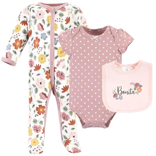 Hudson Baby Unisex Cotton Sleep and Play, Bodysuit and Bandana Bib Set