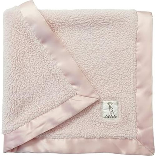 Little Giraffe Baby Blanket - Chenille Soft Blanket with Satin Trim - Baby Stroller Blanket - Newborn Baby Essentials & Gifts - 29" x 35" - Pink