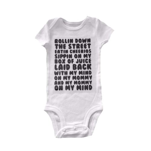 Got My Mind on My Mommy & My Mommy On My Mind - Funny Baby Bodysuit - Cool Baby Swag - Newborn to 24 Months