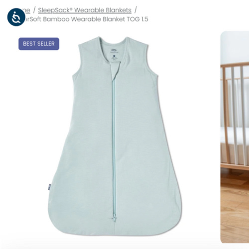 HALO - 1.5 TOG supersoft bamboo wearable blanket, double zipper sleeping bag with weighted feel - green