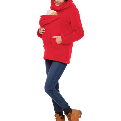 amropi Women's Kangaroo Sweatshirt for Mom and Baby Carrier Maternity Coat Fleece Jacket