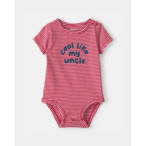 Baby 'Cool Like My Uncle' Striped Graphic Bodysuit - Red | Carter's