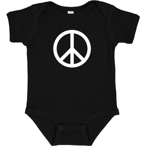 Peace Symbol Hippie 60s Baby Toddler Jumper & Infant Bodysuit Black