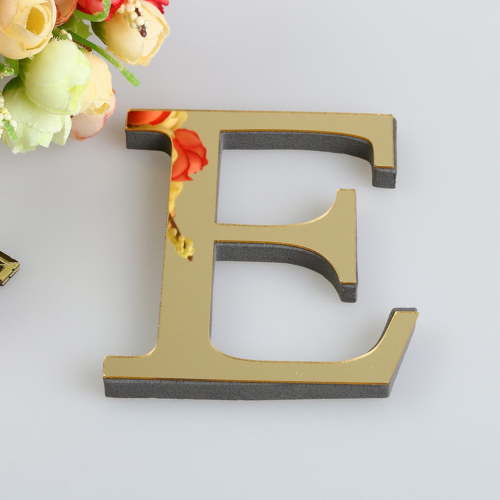 Gold Mirror Acrylic Letter 'E' Wall Decal,3D Self-Adhesive Alphabet for Home Decor, Bedroom, Nursery (DIY Custom Wall Art, Modern Mural Sticker)，E，15 cm
