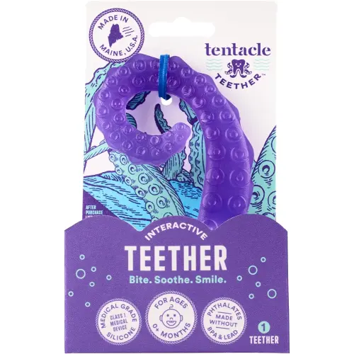 Baby Teething Toy, USA Made Infant Teether Toy, Medical Grade Silicone Baby Teether, Teething Relief for Babies 0-6 Months 6-12 Months 12-24 Months, Soothes Teething Pain