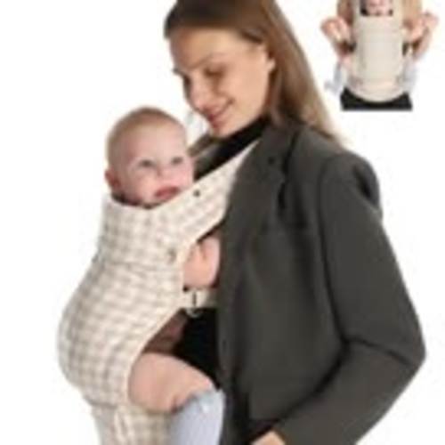 Grownsy Easy-Breezy Cozy Baby Carrier - Beige Houndstooth