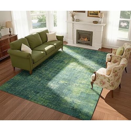 Washable Rugs 8x10 Area Rugs for Living Room,Ultra Soft Faux Wool Retro Carpets,Durable Edge Binding,Stain Resistant,Non Slip Backing,The Large Carpet for Bed Room,Dining Room,Office Decor