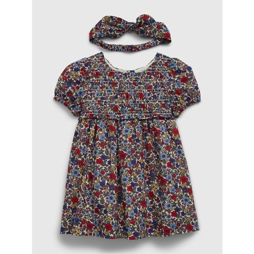 Baby Smocked Floral Dress Set in multi floral, size: 3-6 M