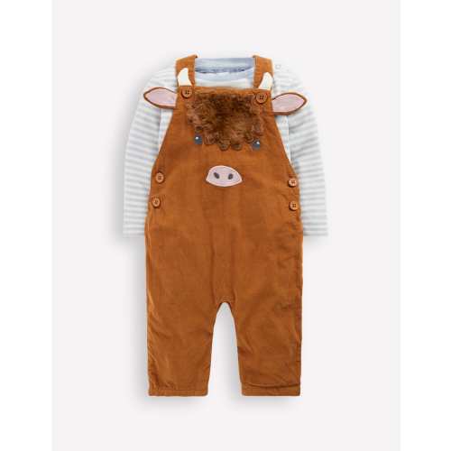 Novelty Cord Overalls Set-Brown Highland Cow | Boden USA