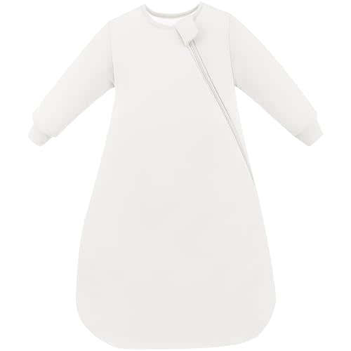 PurComfy Supersoft Premium Bamboo Viscose Long Sleeve Sleep Sack, 1.0 TOG | Baby Sleeping Bag, Wearable Blanket Baby with 2-Way Zipper