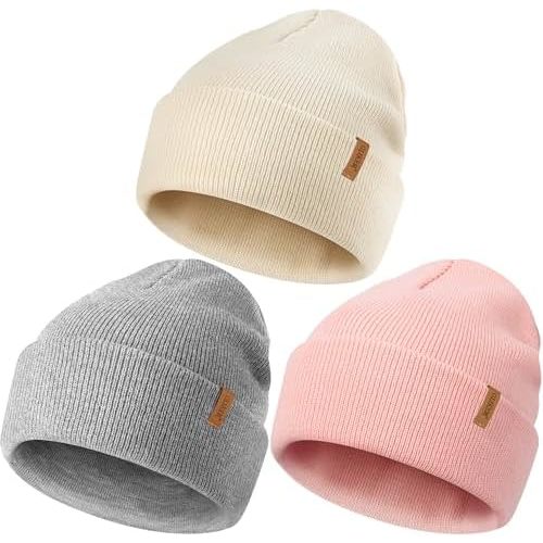 Beanie for Men Women, Winter Double Layer Warm Hat Skull Cap