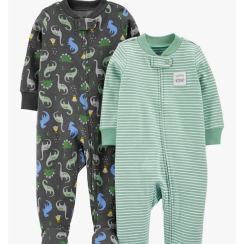 Simple Joys by Carter's Baby Boys' 2-Way Zip Thermal Footed Sleep and Play, Pack of 2