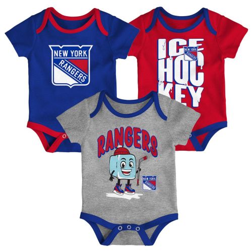NHL Infant New York Rangers Multicolor 3-Piece Creeper Header Set