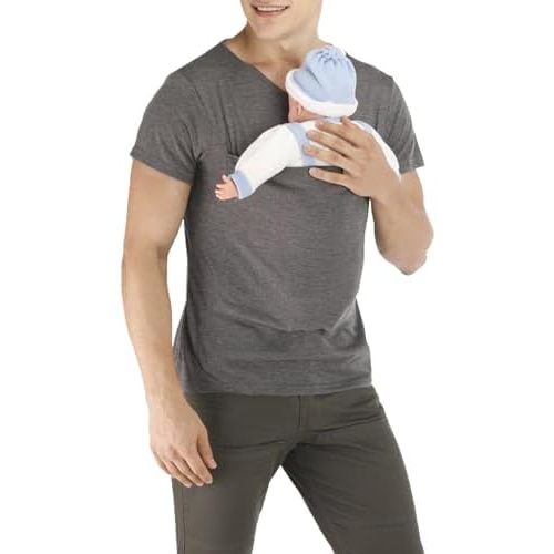 Kangaroo Shirt for Dad and Baby - Dad Baby Carrier Shirt Mens Baby Carrier Shirt V Neck Short Sleeve Kangaroo T Shirt