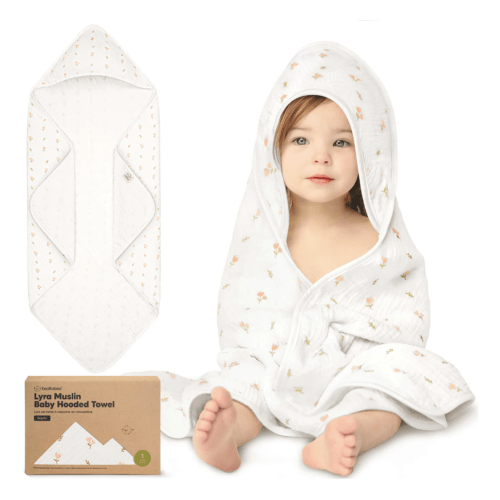 Lyra Muslin Hooded Towel - Color: Tulips
