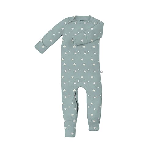 GUNAMUNA Convertible Baby Footie Pajamas, 2-in-1 Romper with Diaper-ZiP, Fold-Over Mittens & Cuffs