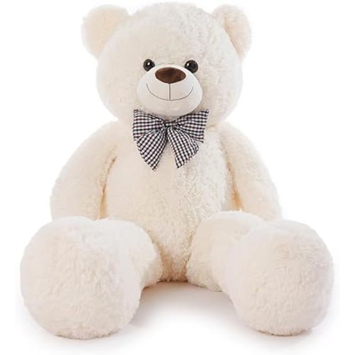 Poutmac 47 inch Giant Teddy Bear Stuffed Animal White Big Plush Teddy Bear Valentine's Gift for Girlfriend Soft Stuffed Bear Animals for Christmas,Birthday,Mother's Day