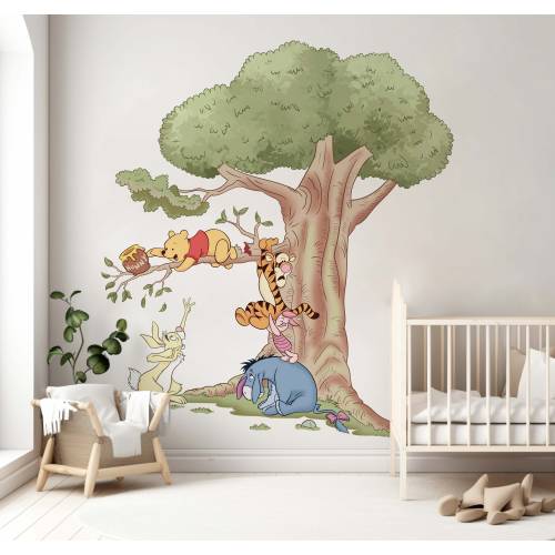24'' x 36'' Winnie the Pooh wall decal nursery decor tigger eeyore disney wall art for kids room removable wall decor vinyl decal. | Printblur