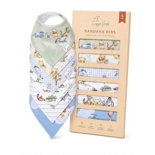 Copper Pearl Baby Bibs 4 Pack & 6 Pack, Bandana Drool Bibs for Baby Girl & Boy, Soft Cotton Bibs for Drooling and Teething