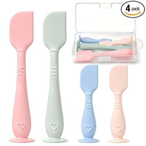 4-Pack Diaper Cream Spatula with Case, Soft Diaper Rash Cream Applicator