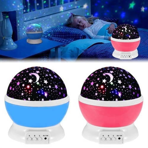 Remote-controlled Romantic Rotating Spin Music Starry Sky Night Light Projector Children Kids Baby Sleeping Night Light