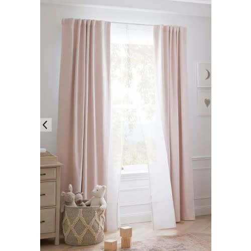 Blush - Evelyn Linen Blackout Curtain - 44 x 84"