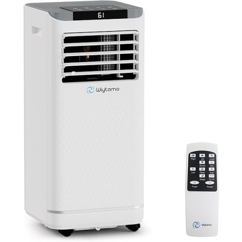 10,000 BTU Portable Air Conditioners for 450 Sq.Ft, 4-in-1 Room Air Conditioner with Cooling, Heating, Dehumidifier, Fan, Remote, Sleep Mode, Child Lock, 24H Timer, Self-Evaporating Portable AC Unit