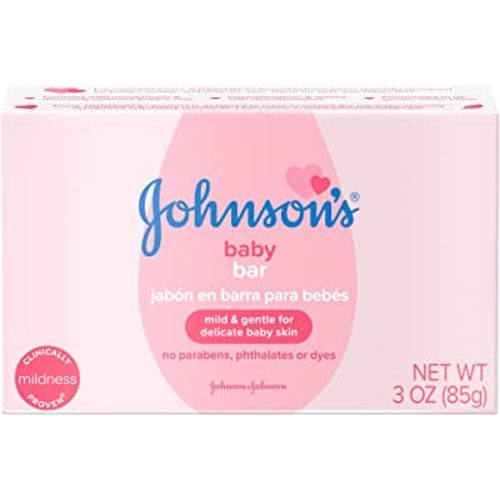 Johnson's Baby Body Soap Bar, Gentle for Baby Bath and Skin Care, Hypoallergenic and Dermatologist Tested, Paraben Free, Phthalate-Free, Dye-Free, 3 oz (Pack of 6)