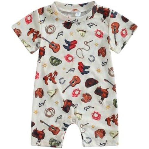 Toddler Baby Boy Girls Farm Clothes Western Farm Animals Chicken/Cow Print Romper Newborn Jumpsuit Country Stuff