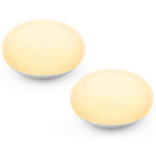 EASZZZ Baby Night Light, Nursery Night Lamp for Breastfeeding, Soft BPA FREE Silicone Touch Night Lamp, Eye Caring, Easy Flip Design, Stepless Dimming, 2-Pack