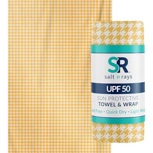 UPF 50 Beach Towel Wrap – Sand Free Quick Dry Travel Towel, Lightweight Wearable Beach Cover Up | Salt n Rays | Ocherous