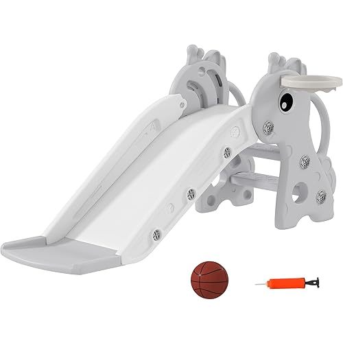 Toddler Slide with Climber, Basketball Hoop