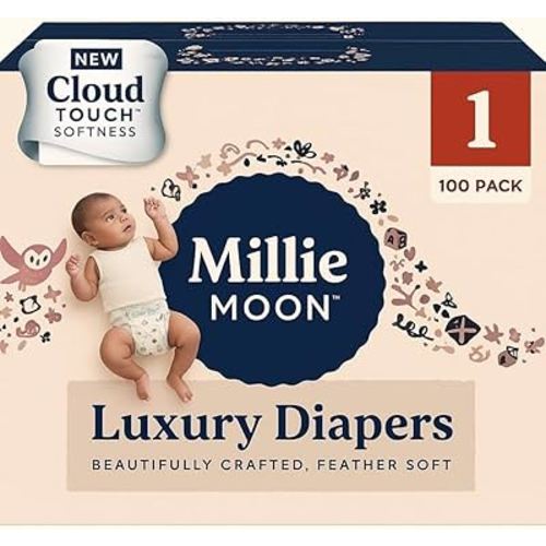 Millie Moon Luxury Diapers, Size 1, 100 Count (Pack of 1)