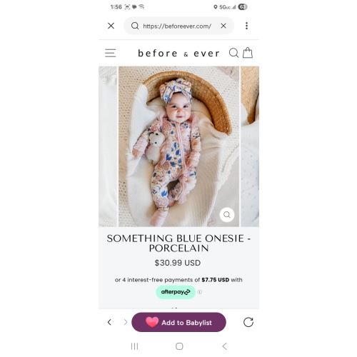 Something Blue Onesie - Porcelain