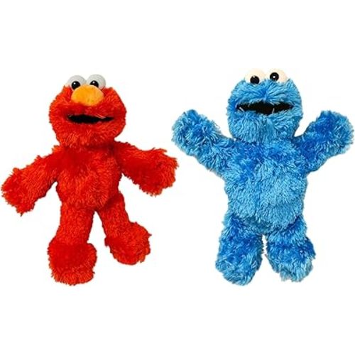 Official Sesame Street Plush 8" Suitable from Birth (Elmo and Cookie Monster Set)