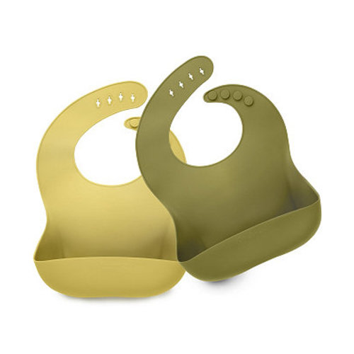 2-Pack Silicone Bibs For Babies, Food Grade Silicone Baby Bibs for Eating, Feeding, Toddler Bibs, Boys, Girls