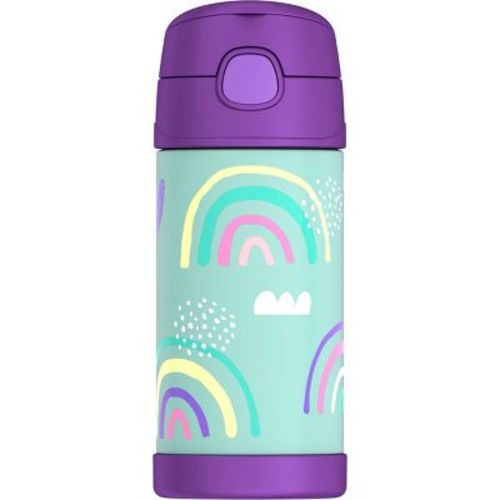 Thermos Kids' 12oz Stainless Steel FUNtainer Water Bottle with Bail Handle - Rainbows