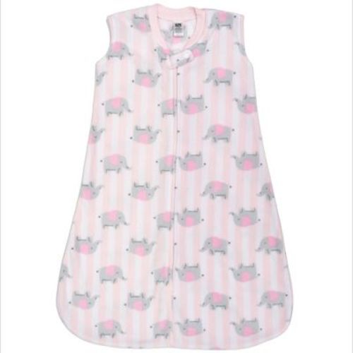 Hudson Baby Infant Girls Fleece Sleeping Bag, Sack, Blanket, Elephant Stripe, 0-6 Months