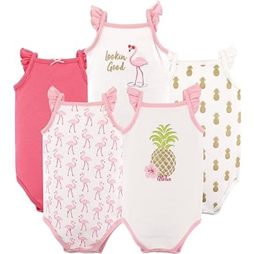 Hudson Baby Unisex Baby Cotton Sleeveless Bodysuits