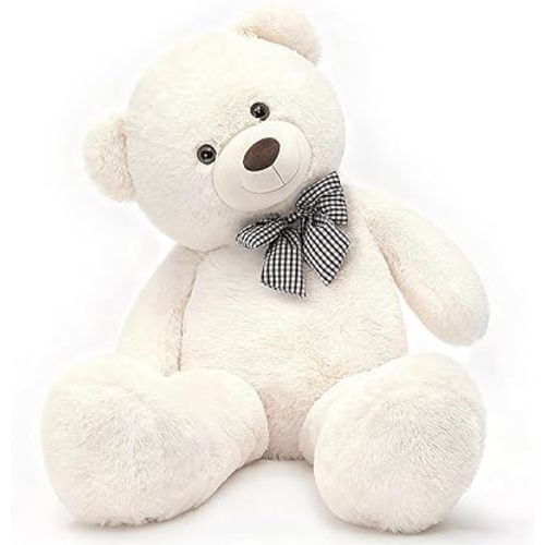 MorisMos Large White Teddy Bear, 39 Inch Big Teddy Bear Plush, Soft Giant Bears for Girls Girlfriend, Birthday, Baby Shower