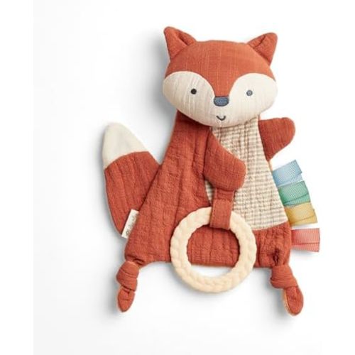 Itzy Ritzy Bitzy Crinkle Sensory Toy with Teething Toy, 0 Months & Up (Fox)