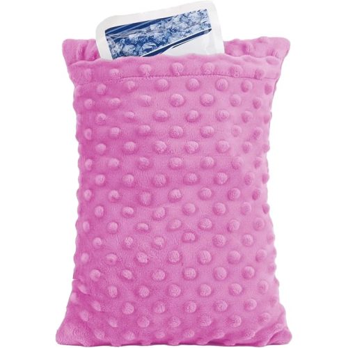 zhijiazhi Abdominal Surgery Pillow with Pocket, Hysterectomy Pillow, Lumpectomy Recovery Pillow for Women, Small Pillow for Travel (Pink)
