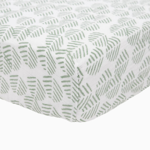Cotton Muslin Crib Sheet - Leaf Motif