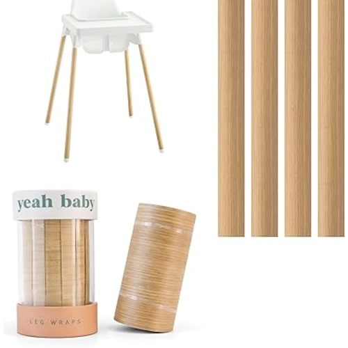 Yeah Baby Goods Highchair Leg Wraps (Bamboo) - Compatible with The IKEA Antilop Highchair - Stylish IKEA High Chair Accessories w/Easy Self-Adhesive