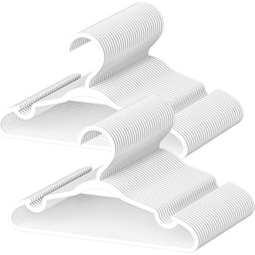 60 Pack Baby Plastic Hangers,12.83" Ultra-Thin,Non-Slip Hangers for Children. Ideal for Closets and Nurseries.Designed for Newborns and Children's Clothing,Including Trousers,Coat,Dresses.(Pink)