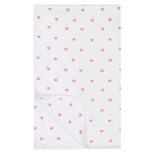 Sam Baby Blanket - Pink Hearts Print