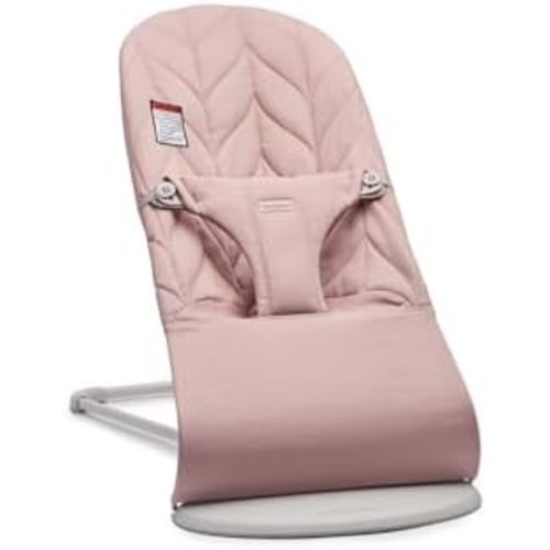 BabyBjörn Bouncer Bliss, Dusty Pink, Woven, Petal Quilt | 2-in-1 Adjustable Baby Bouncer Seat and Toddler Chair, Newborn to Toddler (8-29 lbs), 4 Positions, Lightweight & Portable